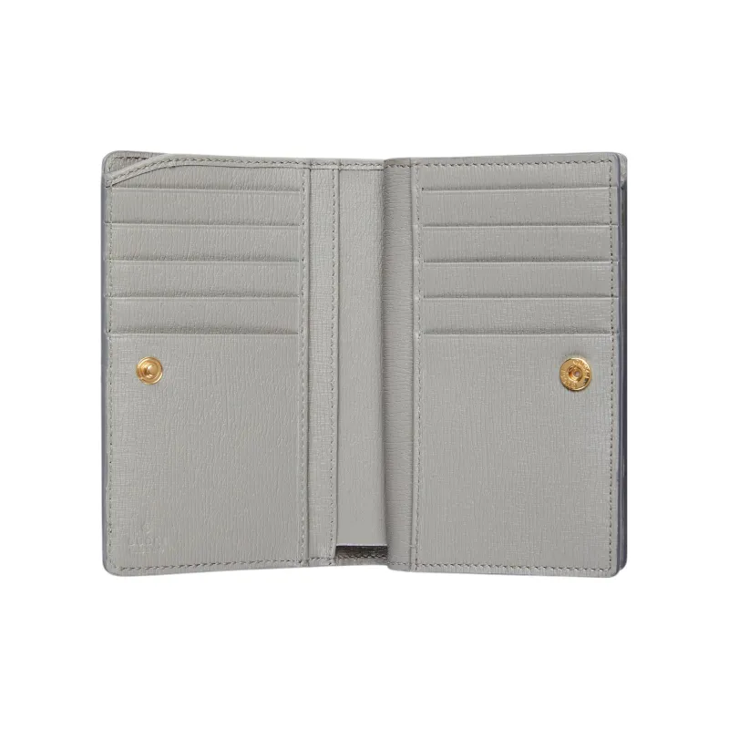 GUCCI Leather Wallet Women's Light Gray-5