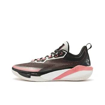 QIAODAN Blade 7.0 PRO Cushioning Breathable Balance Height Increasing Low Top Basketball Shoes Men's White Pink