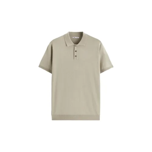 ZARA Polo Shirts Men Verdant Green