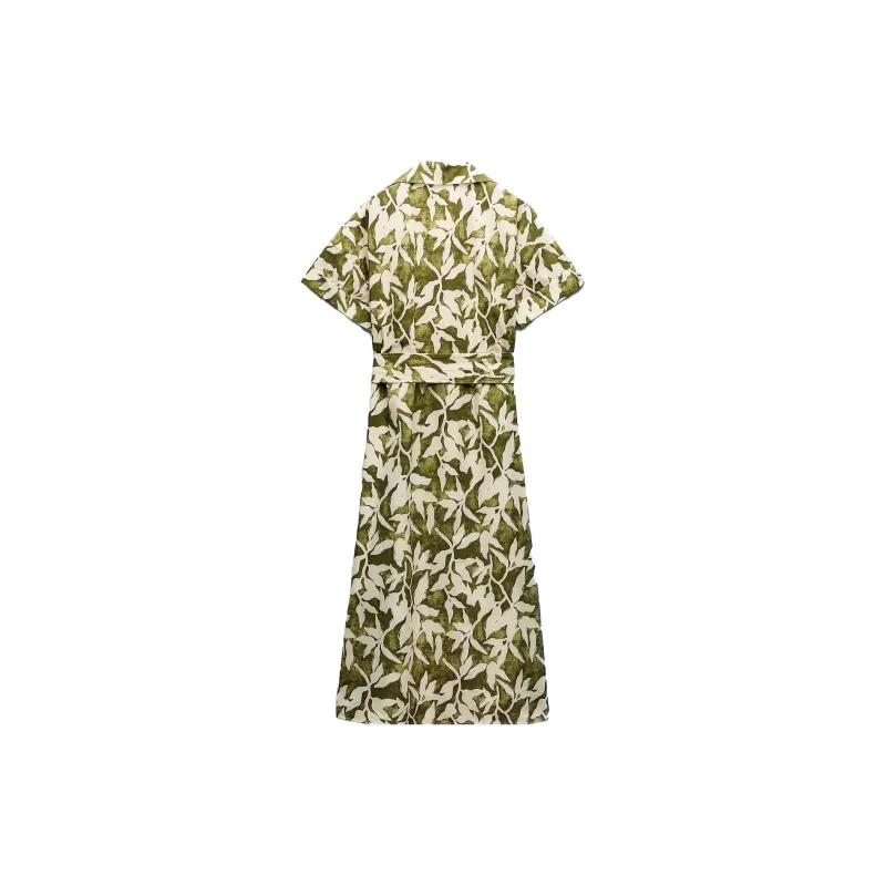 ZARA Short Sleeved Dresses Women's Green-1