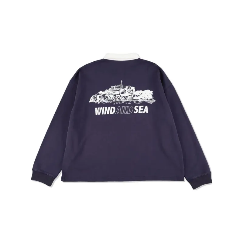 WIND AND SEA BIG RUGGER SWEAT Sweatshirt Unisex Marine Blue-1