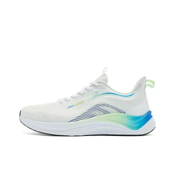 QIAODAN Chifeng Wear Resistant Breathable Slip Resistant Low Top Super Light Q COZY SOFT Running Shoes Men's Blue White