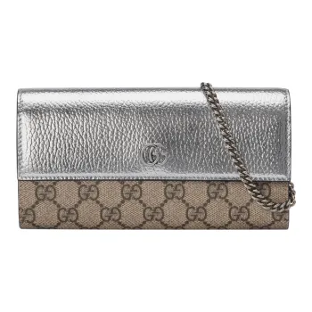 GUCCI GG Marmont Supreme Canvas Wallets Crossbody Bags Shoulder Bags Women's Beige & Ebony