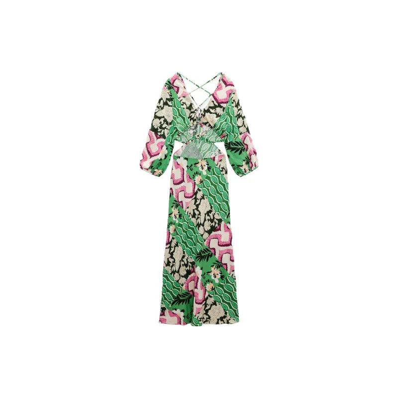 ZARA Short-Sleeved Dresses Women's Multicolor-1