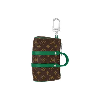 LOUIS VUITTON Mini Keepall Canvas With Leather Keychain Bag Accessory Men's Green