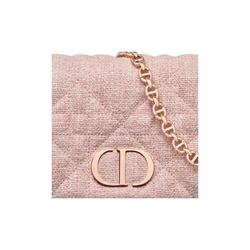DIOR Caro Linen Fabric Handheld Shoulder Bag, Crossbody Bag Regular Women's Pink-5