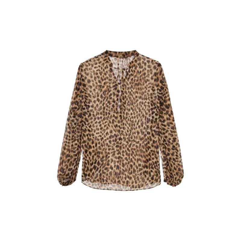 MO&CO Shirts Women's Leopard Print-1