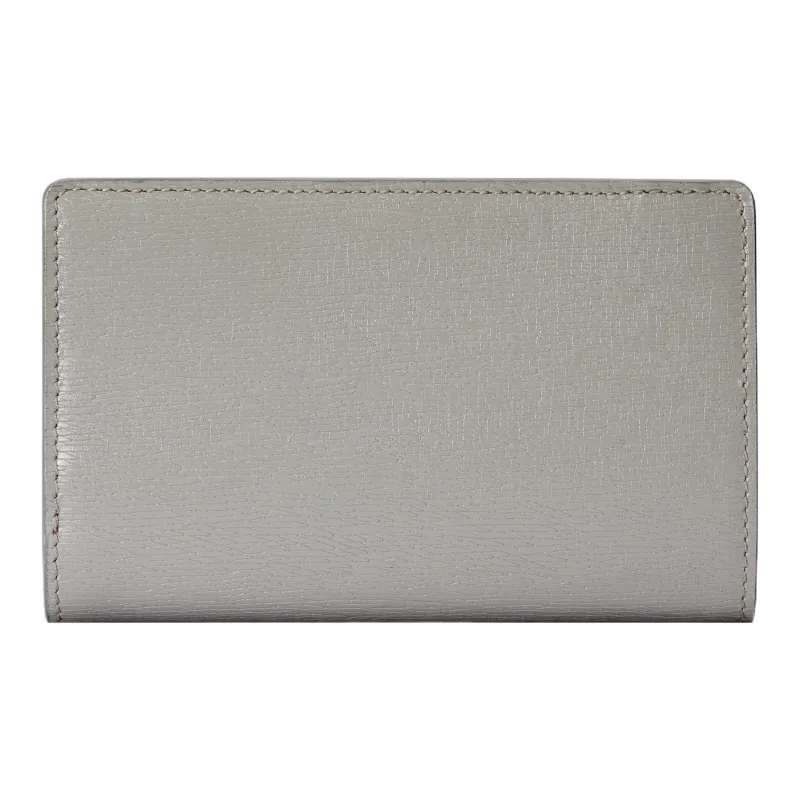GUCCI Leather Wallet Women's Light Gray-2