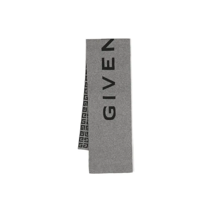Givenchy Reversible Logo-Intarsia Knitted Scarf-0