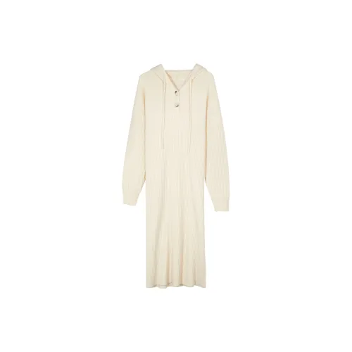 3COLOUR Long-Sleeved Dresses Women's Milk White