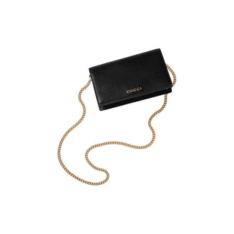 GUCCI Leather Shoulder Bag, Crossbody Bag, Wallet Regular Women's Black-4