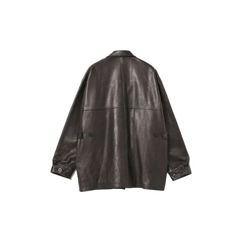 Beams Leather Jackets Men Brown-1