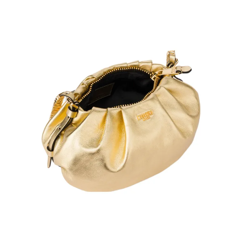 MOSCHINO Sheepskin Handbag, Shoulder Bag Small Size Women's Light Gold-2