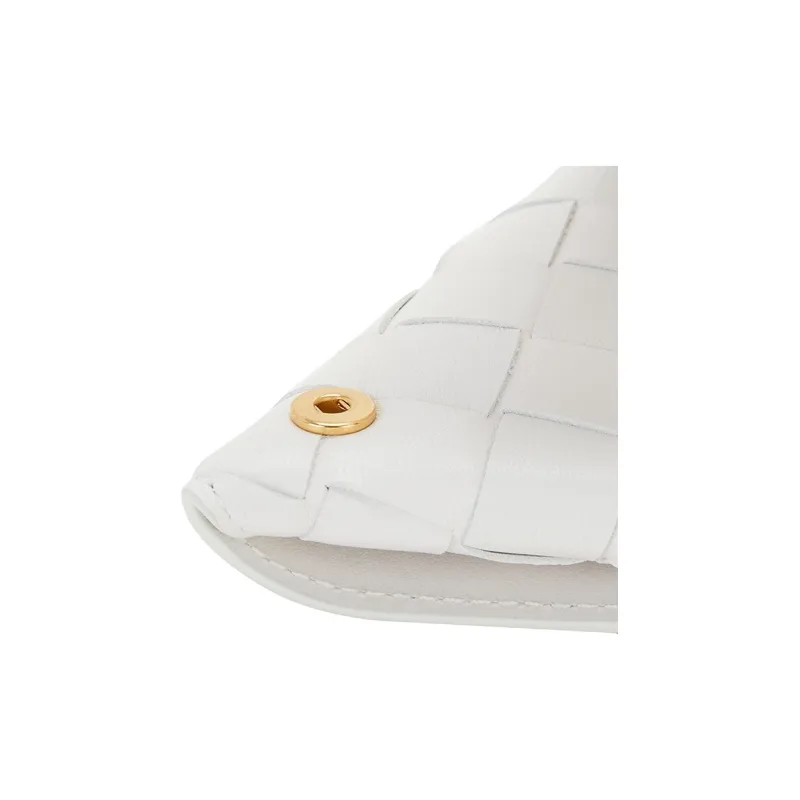 Bottega Veneta Sheepskin Key Pouch Women's White-4