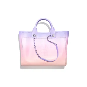 CHANEL Calfskin Beach Bag, Tote Bag, Shopping Bag, Shoulder Bag, Crossbody Bag, Handbag Women's Purple & Pink