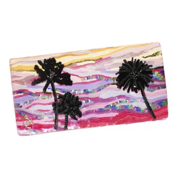 CHANEL Embroidered Silk Satin Evening Clutch Bag Women's Multicolor