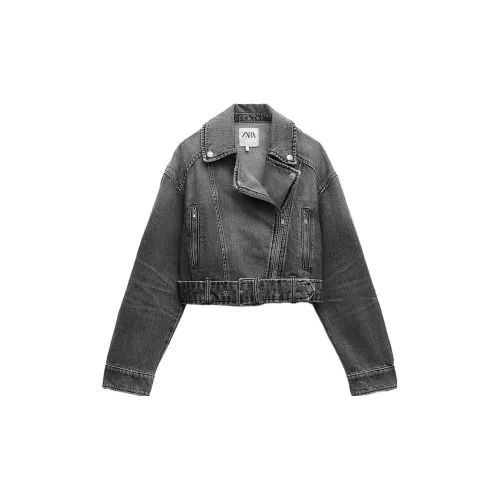 ZARA Denim Jackets Women's Gray