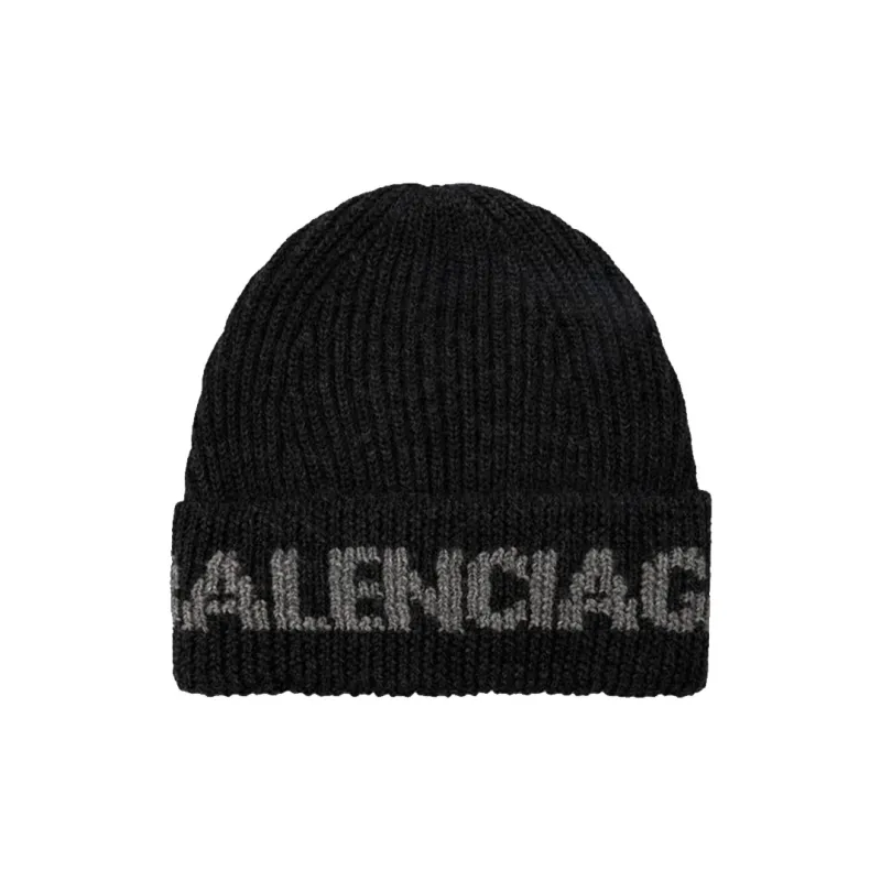 Balenciaga Intarsia Logo Beanie-0
