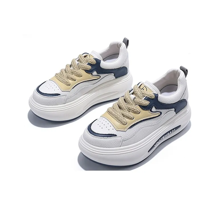 Junjali Wear Resistant Breathable Lightweight Height Increasing Low Top Casual Shoes Women's-4