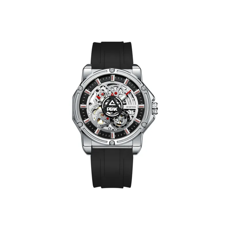 PEAK Challenger Collection Mechanical Movement Silicone Strap Watch Men's Watches Cut Out Dial-1