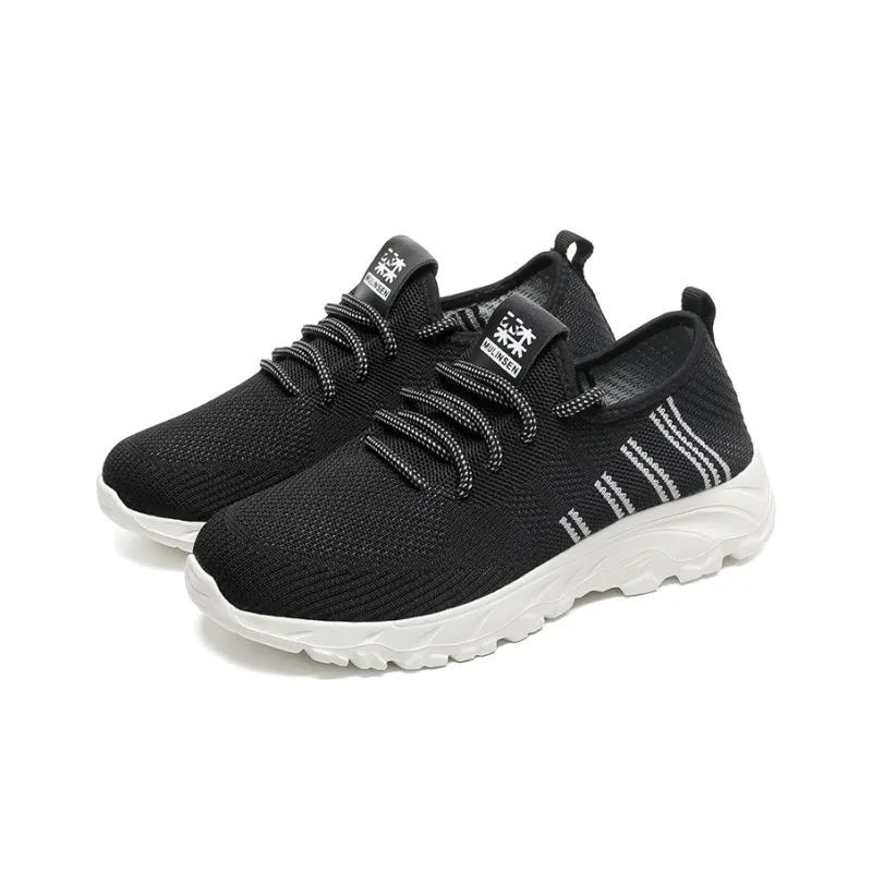 Mulinsen Cushioning Rebound Height Increasing Balance Lightweight Breathable Low Top Casual Shoes Women's Black-2