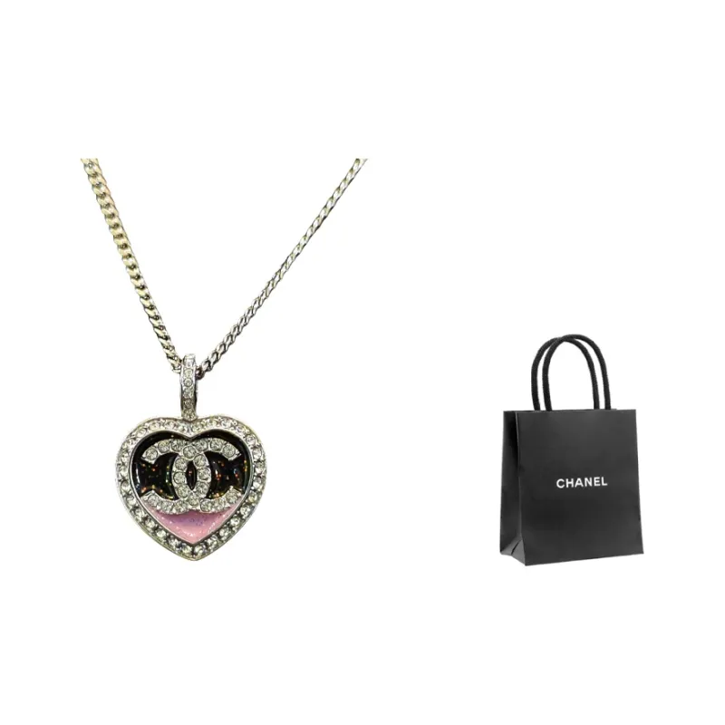 CHANEL Metal Necklaces Unisex Pink-0