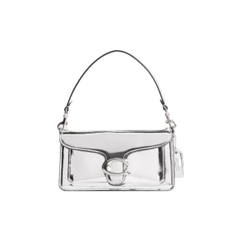 COACH Tabby Leather Messenger Bag, Handbag Mini Women's Silver