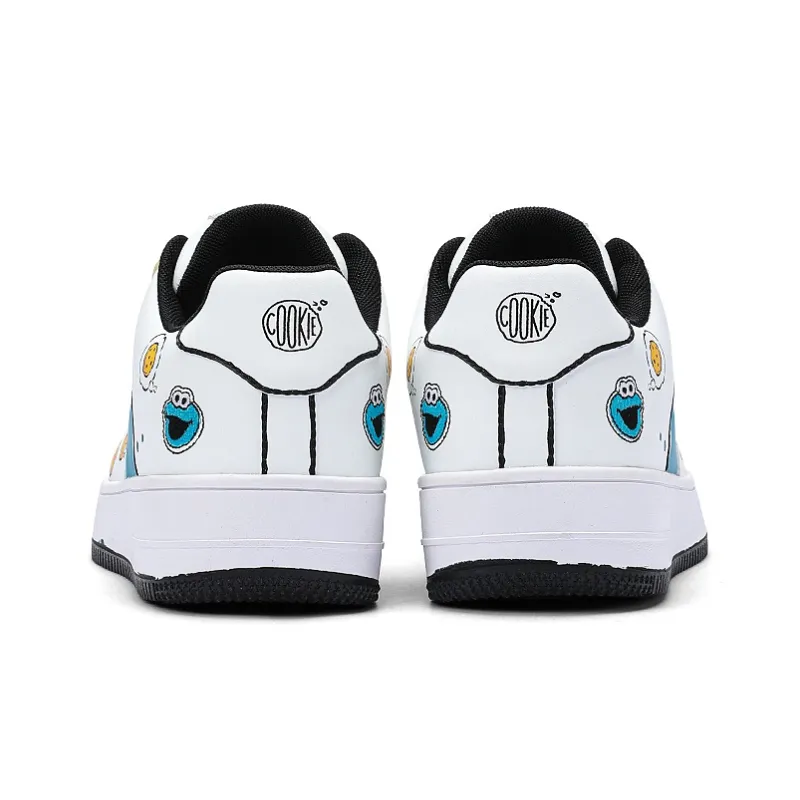SESAME STREET Skateboard Shoes Unisex Low Top Blackberry/Moonlit Blue/Strawberry Red/Litchi White-11