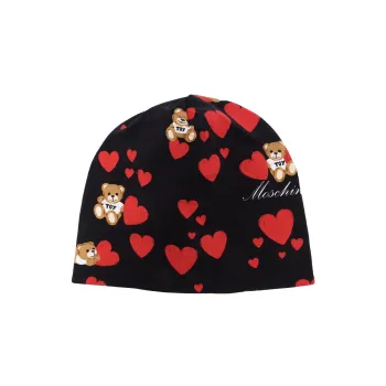 MOSCHINO Kids Teddy Bear-print Stretch-cotton Beanie