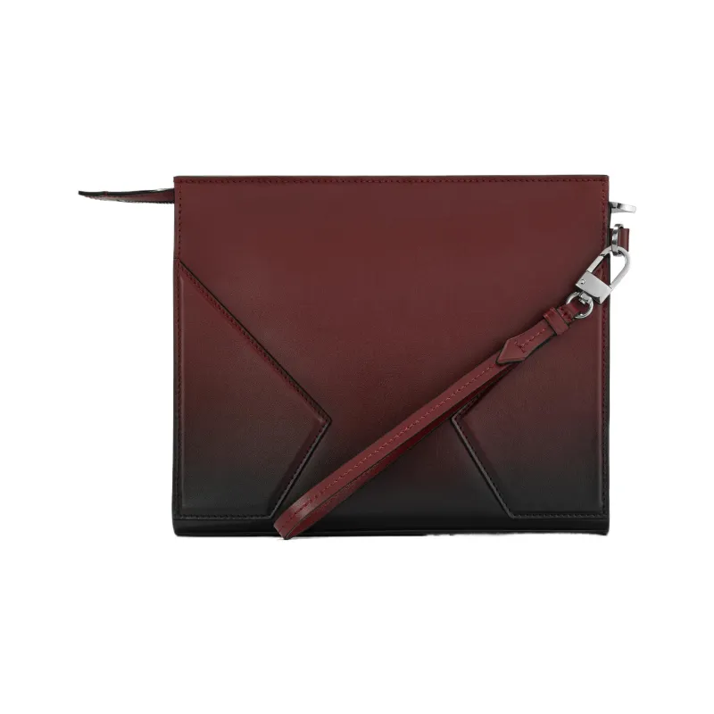 MONTBLANC Calfskin Clutch Unisex Burgundy Color-3