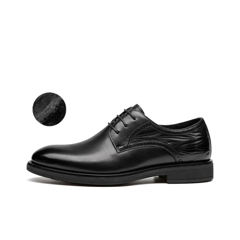 LEAVELAND Business Leather Shoes Men's Black-0