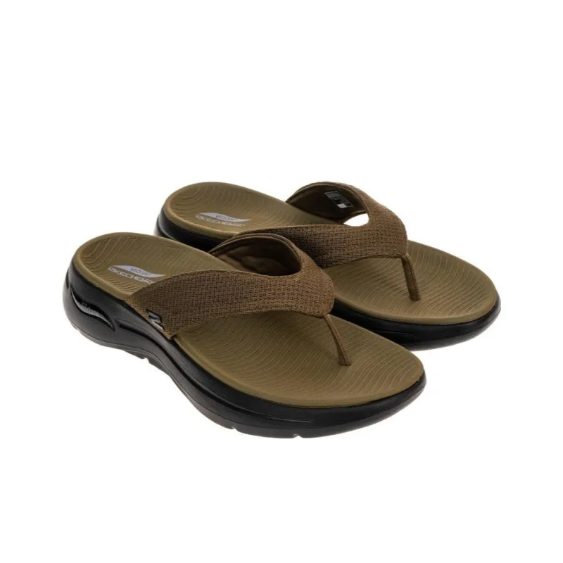 Skechers Go Walk Arch Fit Flip Flops Men's Brown-3