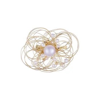COCOKIM Freshwater Pearl Brooches Unisex Gold