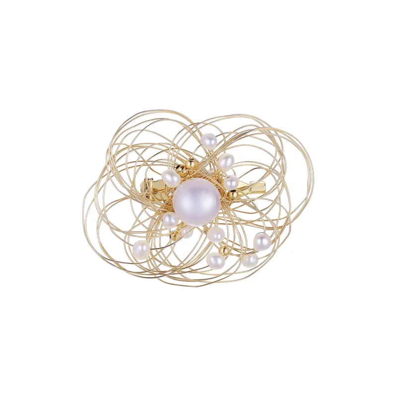 COCOKIM Freshwater Pearl Brooches Unisex Gold-0