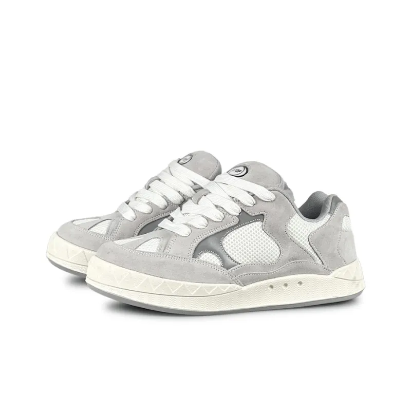 VFDF Puffy Shoes Low Top Skateboard Shoes Unisex Vintage Gray-2