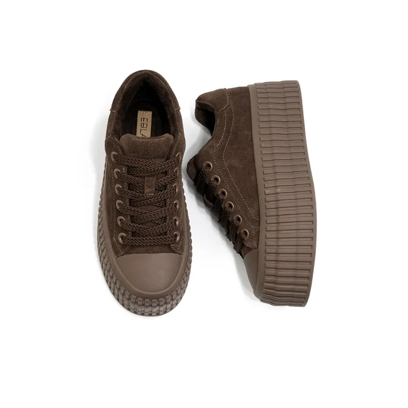 EBLAN Cushioning Wear Resistant Low Top Casual Shoes Women's Brown-3