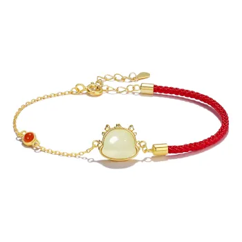 STYLEJING Hetian Jade Bracelets Pale Greenish White Jade Women's