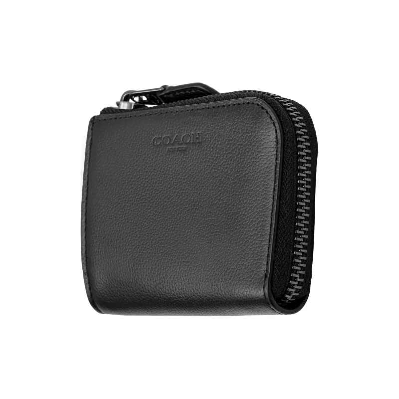 COACH Key Case Cow Leather Coin Purses Key Pouches Men's Black-1