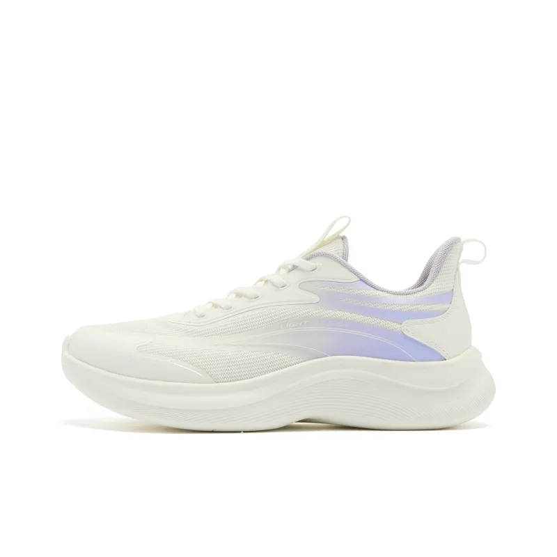 QIAODAN Cushioning, Slip Resistant, And Abrasion Resistant Low Top Training Running Shoes Women's White Purple-0