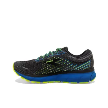 Brooks Ghost 13 Cushioning Low Top Casual Running Shoes Men's Black Green