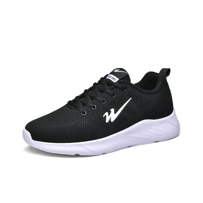 Binary Low Top Running Shoes Men's Black White-1