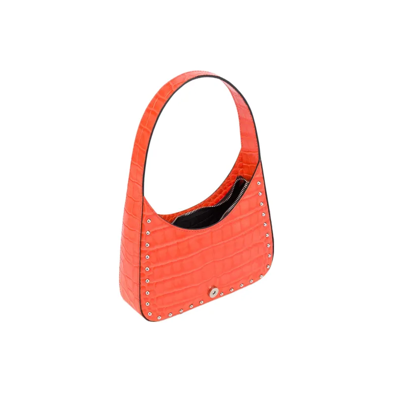 MOSCHINO Calfskin Handbag Shoulder Bag Women's Orange-2