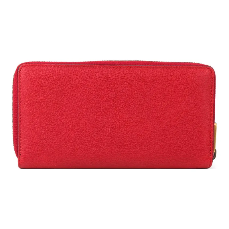 GUCCI Cow Leather Wallet Unisex Red-3