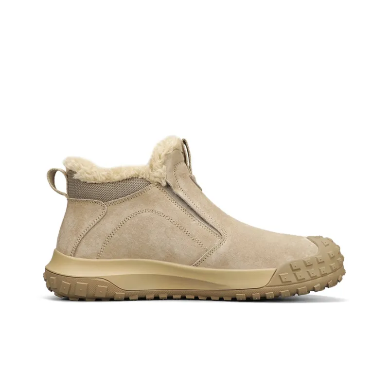 Jeep Warm Fleece Lined Padded Shoes Mid Top Outdoor Shoes Men's Sand-1