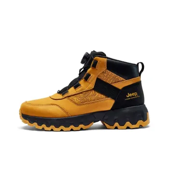 Jeep Breathable Warm Water-Resistant Wear-Resistant Cushioning Outdoor Boots Men's Black Yellow