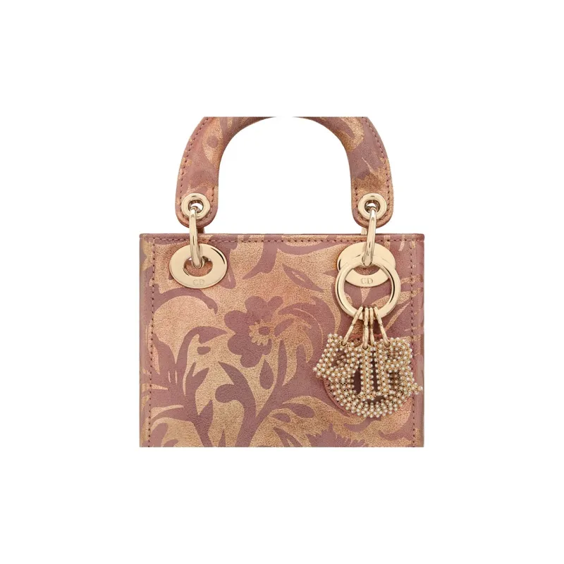 DIOR Lady Dior Sheepskin Daisie Bag Shoulder Bag Crossbody Bag Handbag Extra Mini Women's Pink/Gold-5