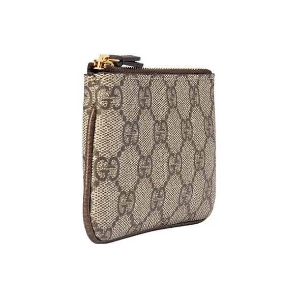 GUCCI Ophidia Canvas With Leather Canvas Bag Key Pouches Women's Beige & Ebony-1