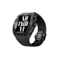 Carbon Fiber Case+Rhinestone-Embellished Crown Style Crown+Black Strap