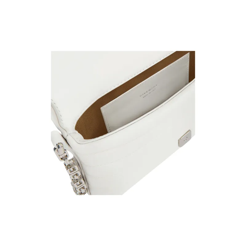 Givenchy 4G Cow Leather Portable Crossbody Bag, Shoulder Bag Women's Ivory White-4