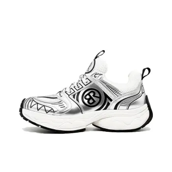 Buzz Robbins Coverage Support Lightweight Breathable Low-Top Casual Shoes Men's White Silver